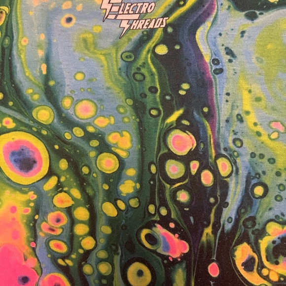 Green/Pink Acid Melt T-Shirt – Electro Threads - Picture 3 of 3